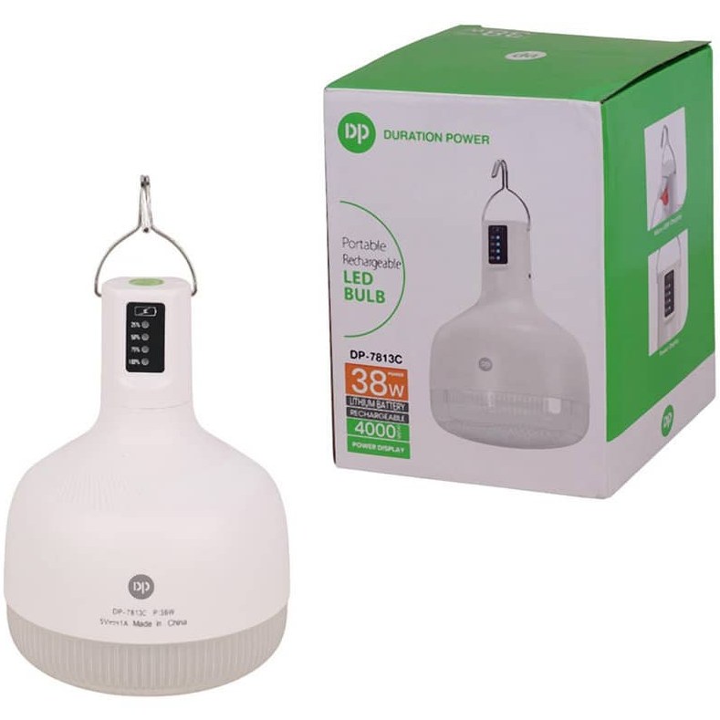 لامپ شارژی 38 وات دی پی DP-7813c (رنگ بدنه آبی همراه با نور RGB)